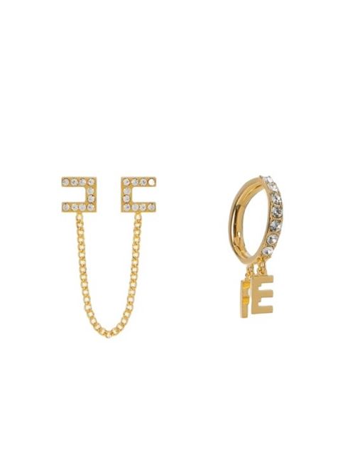 Set of earrings with ring and rhinestone logo ELISABETTA FRANCHI | OR05A46E2.U95